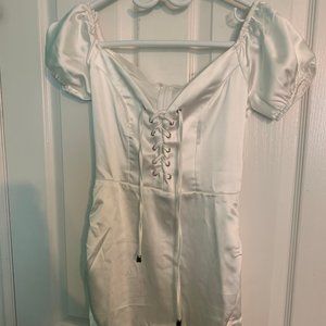 Shein White Satin Dress